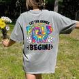 Let The Games Field Day Begin Tie Dye Adults Teacher Kids Women's Comfort Colors T-Shirt Back Print Grey Let The Games Field Day Begin Tie Dye Adults Teacher Kids Women's Comfort Colors T-Shirt Back Print Grey