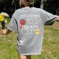 Letter Of The Week Ff Sight Word Teacher Squad Women's Comfort Colors T-Shirt Back Print Grey