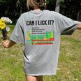 Can I Lick It Periodic Table Chart Science Teacher Women's Comfort Colors T-Shirt Back Print Grey Can I Lick It Periodic Table Chart Science Teacher Women's Comfort Colors T-Shirt Back Print Grey