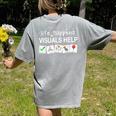 Life Happens Visuals Help Special Education Teacher Aide Women's Comfort Colors T-Shirt Back Print Grey