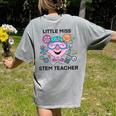Little Miss Stem Teacher Women's Comfort Colors T-Shirt Back Print Grey
