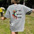 It Take Lots Of Sparkle To Be A Teacher With Sunflower Women's Comfort Colors T-Shirt Back Print Grey It Take Lots Of Sparkle To Be A Teacher With Sunflower Women's Comfort Colors T-Shirt Back Print Grey