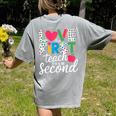 Love Them First Teach Them Second Teacher Student Love Quote Women's Comfort Colors T-Shirt Back Print Grey