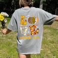 LOVE Pre-K Pumpkin Teacher Student Halloween Costume Women's Comfort Colors T-Shirt Back Print Grey LOVE Pre-K Pumpkin Teacher Student Halloween Costume Women's Comfort Colors T-Shirt Back Print Grey
