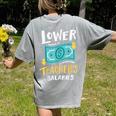 Lower Teacher's Salaries For Men Women Girls Kids Women's Comfort Colors T-Shirt Back Print Grey