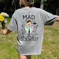 Mad Scientist Shirt Kids Boys Youth Science Teacher Women's Comfort Colors T-Shirt Back Print Grey