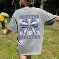 Maestra El Salvador Coquette Bow Hispanic Spanish Teacher Women's Comfort Colors T-Shirt Back Print Grey Maestra El Salvador Coquette Bow Hispanic Spanish Teacher Women's Comfort Colors T-Shirt Back Print Grey