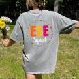 Matching ESE Squad First Last Day Team Teacher Student Tribe Women's Comfort Colors T-Shirt Back Print Grey