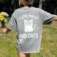 Math And Cats Apparel For Teachers Students Cat Lovers Women's Comfort Colors T-Shirt Back Print Grey Math And Cats Apparel For Teachers Students Cat Lovers Women's Comfort Colors T-Shirt Back Print Grey