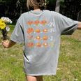 Math Number Thanksgiving Count Answer Pie Turkey Teacher Women's Comfort Colors T-Shirt Back Print Grey