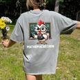 Math Teacher Chicken Mathemachicken Pun Women's Comfort Colors T-Shirt Back Print Grey Math Teacher Chicken Mathemachicken Pun Women's Comfort Colors T-Shirt Back Print Grey
