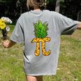 Math Teacher Hawaiian Shirts Pineapple Pi Day Symbol Women's Comfort Colors T-Shirt Back Print Grey
