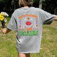 Math Teacher Love Brain Heart Skeleton Hand Zombie Halloween Women's Comfort Colors T-Shirt Back Print Grey