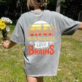 Math Teachers Love Brains Halloween Costume Zombie For Men Women Women's Comfort Colors T-Shirt Back Print Grey