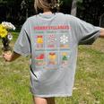Merry Syllables Teacher Christmas Educational Kids Women's Comfort Colors T-Shirt Back Print Grey Merry Syllables Teacher Christmas Educational Kids Women's Comfort Colors T-Shirt Back Print Grey