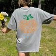Music Notes Pumpkin Music Teacher Halloween Women's Comfort Colors T-Shirt Back Print Grey