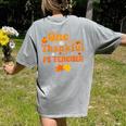One Thankful PE Teacher Thanksgiving Fall Autumn Groovy Women's Comfort Colors T-Shirt Back Print Grey