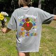 One Thankful PE Teacher Turkey Thanksgiving -Adults & Kids Classic Fit Polyester 100 Short Sleeve Women's Comfort Colors T-Shirt Back Print Grey