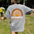 One Thankful Science Teacher Rainbow Boho Fall Thanksgiving Women's Comfort Colors T-Shirt Back Print Grey One Thankful Science Teacher Rainbow Boho Fall Thanksgiving Women's Comfort Colors T-Shirt Back Print Grey