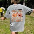 One Thankful Teacher Thanksgiving Groovy Fall Autumn Teacher Women's Comfort Colors T-Shirt Back Print Grey One Thankful Teacher Thanksgiving Groovy Fall Autumn Teacher Women's Comfort Colors T-Shirt Back Print Grey