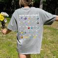 Outer Space Alphabet Kindergarten Teachers 1st Day Of School Women's Comfort Colors T-Shirt Back Print Grey