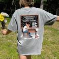 Overworked Underpaid Always Grading Teacher Women's Comfort Colors T-Shirt Back Print Grey