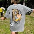 P Is For Pre K Teacher Leopard First Day Of School For Men Women Girls Kids Women's Comfort Colors T-Shirt Back Print Grey P Is For Pre K Teacher Leopard First Day Of School For Men Women Girls Kids Women's Comfort Colors T-Shirt Back Print Grey