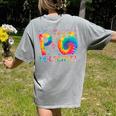 P Is For Preschool Tie Dye Back To School Teacher Men Women Girls Kids Women's Comfort Colors T-Shirt Back Print Grey