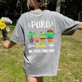 PARA Crew School Cactus Team PARA Teacher Squad For Men Women Kids Women's Comfort Colors T-Shirt Back Print Grey