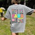 Para Paraprofessional Paraeducator Teacher Back To School Women's Comfort Colors T-Shirt Back Print Grey