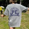 PE Teacher Living That PE Life Physical Education Teacher Women's Comfort Colors T-Shirt Back Print Grey