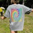 PE Teacher Phys Ed Tie Dye Physical Education Appreciation Women's Comfort Colors T-Shirt Back Print Grey