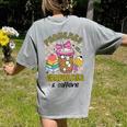 Phonemes Graphemes Caffeine Back To School Reading Teacher Women's Comfort Colors T-Shirt Back Print Grey