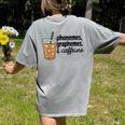 Phonemes Graphemes And Caffeine Coffee Teacher Appreciation Women's Comfort Colors T-Shirt Back Print Grey