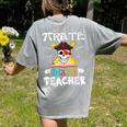 Pirate Math Teacher Skull Pirate Halloween Costume Women's Comfort Colors T-Shirt Back Print Grey