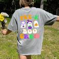 Pre-K Boo Crew Cute Ghost Halloween Costume Teacher Student For Men Women Kids Women's Comfort Colors T-Shirt Back Print Grey
