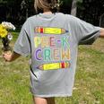 Pre-K Crew PreK Teachers Back To School Women's Comfort Colors T-Shirt Back Print Grey Pre-K Crew PreK Teachers Back To School Women's Comfort Colors T-Shirt Back Print Grey