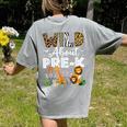 Pre-k Teacher Kids Back To School Wild About Pre-k Women's Comfort Colors T-Shirt Back Print Grey Pre-k Teacher Kids Back To School Wild About Pre-k Women's Comfort Colors T-Shirt Back Print Grey