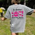 Pre-k Teacher In October We Wear Pink Breast Cancer Women's Comfort Colors T-Shirt Back Print Grey Pre-k Teacher In October We Wear Pink Breast Cancer Women's Comfort Colors T-Shirt Back Print Grey