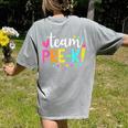 Pre-k Team Pencil Teacher Student Back To School Girls Women's Comfort Colors T-Shirt Back Print Grey