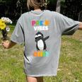 Pre-K Vibes Only Penguin Teachers Kids Back To School Women's Comfort Colors T-Shirt Back Print Grey