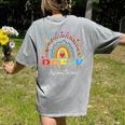 PreK Dream Team Leopard Rainbow Teacher Squad Back To School Women's Comfort Colors T-Shirt Back Print Grey PreK Dream Team Leopard Rainbow Teacher Squad Back To School Women's Comfort Colors T-Shirt Back Print Grey