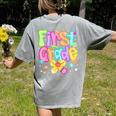Preppy First Grade Back To School 1st Grade Teacher Girl Kid Women's Comfort Colors T-Shirt Back Print Grey Preppy First Grade Back To School 1st Grade Teacher Girl Kid Women's Comfort Colors T-Shirt Back Print Grey