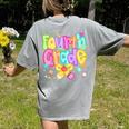 Preppy Fourth Grade Back To School 4th Grade Teacher Girls Women's Comfort Colors T-Shirt Back Print Grey