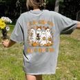 Preschool Boo Crew Halloween Teacher Ghost Costume Matching Women's Comfort Colors T-Shirt Back Print Grey