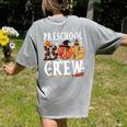 Preschool Boo Crew Teacher Halloween Women's Comfort Colors T-Shirt Back Print Grey Preschool Boo Crew Teacher Halloween Women's Comfort Colors T-Shirt Back Print Grey