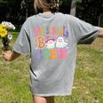 Preschool Boo Crew Preschool Teacher Student Halloween Women's Comfort Colors T-Shirt Back Print Grey Preschool Boo Crew Preschool Teacher Student Halloween Women's Comfort Colors T-Shirt Back Print Grey