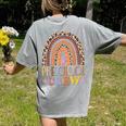 Preschool Crew Cute Leopard Rainbow Back To School Teachers Women's Comfort Colors T-Shirt Back Print Grey Preschool Crew Cute Leopard Rainbow Back To School Teachers Women's Comfort Colors T-Shirt Back Print Grey