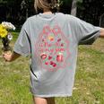 Preschool Pre-K Is My Jam Strawberry Girl Teacher Kids Women's Comfort Colors T-Shirt Back Print Grey