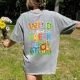 Preschool Teacher Kids Back To School Wild About Pre-K Women's Comfort Colors T-Shirt Back Print Grey Preschool Teacher Kids Back To School Wild About Pre-K Women's Comfort Colors T-Shirt Back Print Grey